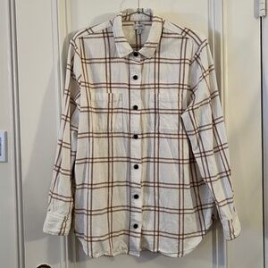 J. Crew Women's Plaid Button Down Cotton Shirt- Size M